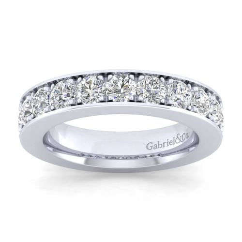 14K White Gold Micro Pavé Set Diamond Anniversary Band