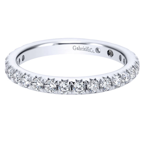 14K White Gold Micro Pavé Set Diamond Eternity Band