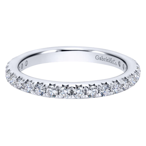 14K White Gold Micro Pavé Set Diamond Eternity Band