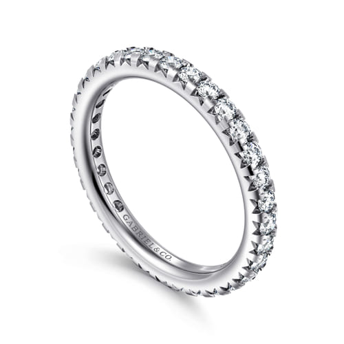 14K White Gold Micro Pavé Set Diamond Eternity Band