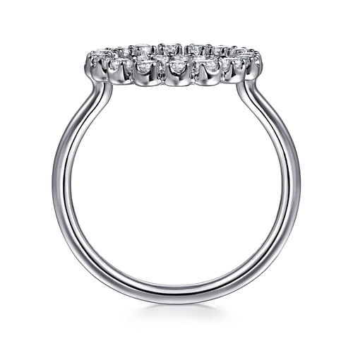 14K White Gold Multi Diamond Circle Fashion Ring