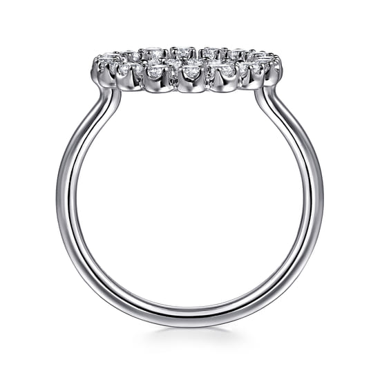 14K White Gold Multi Diamond Circle Fashion Ring angle 2
