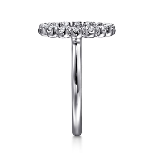 14K White Gold Multi Diamond Circle Fashion Ring