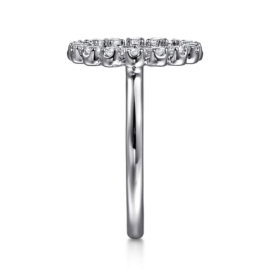 14K White Gold Multi Diamond Circle Fashion Ring angle 4