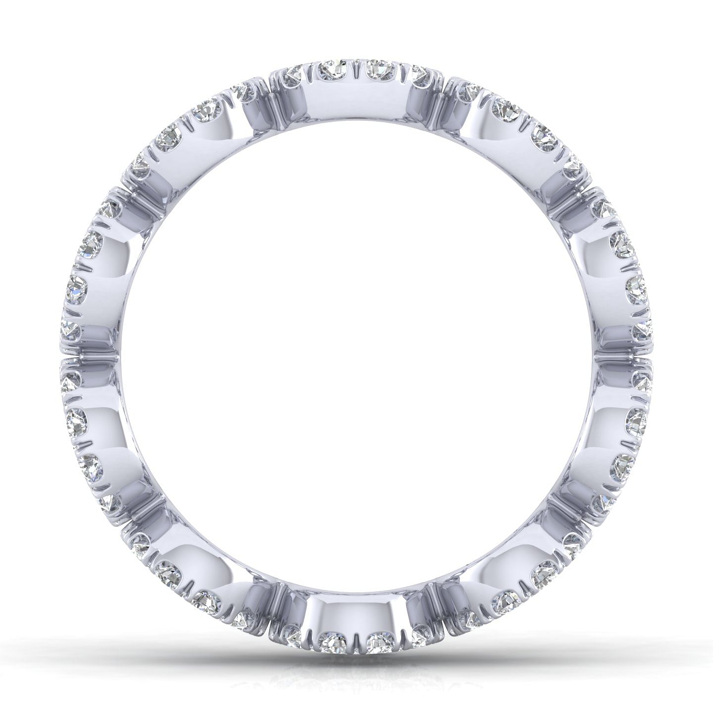 14K White Gold Open Circle Diamond Eternity Ring
