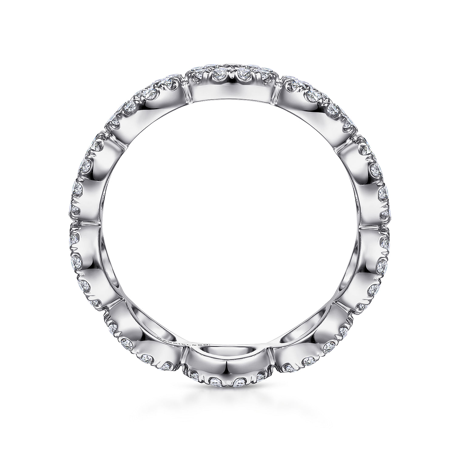 14K White Gold Open Circle Diamond Eternity Ring