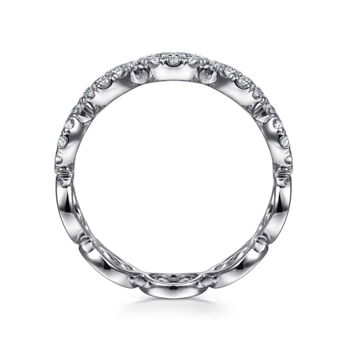 14K White Gold Open Circle Diamond Ring