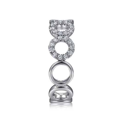 14K White Gold Open Circle Diamond Ring
