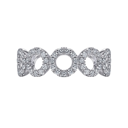 14K White Gold Open Circle Diamond Ring