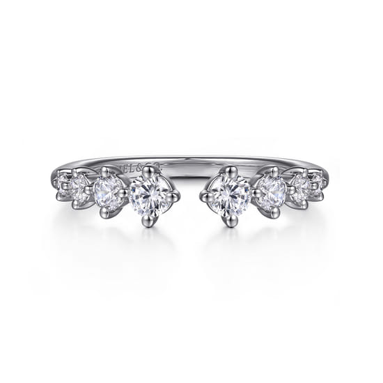 14K White Gold Open Diamond Anniversary Band