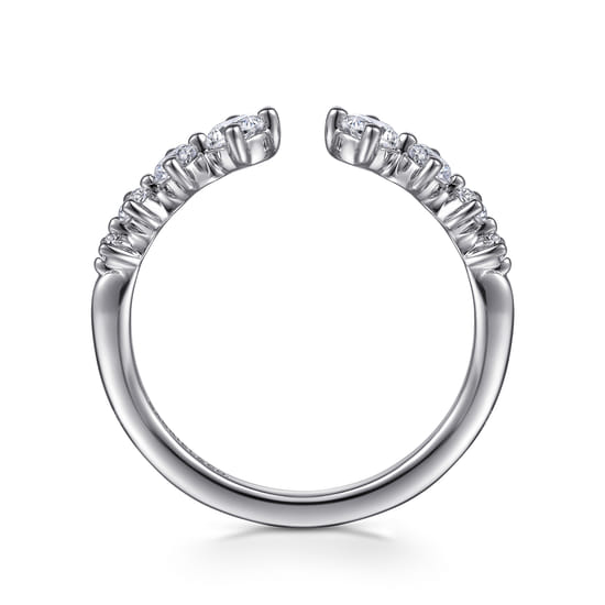14K White Gold Open Diamond Anniversary Band angle 2