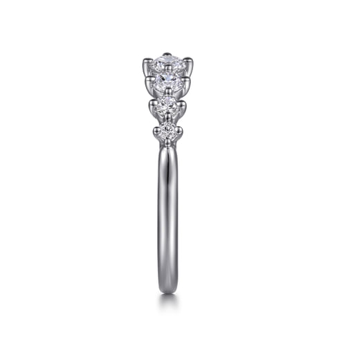 14K White Gold Open Diamond Anniversary Band