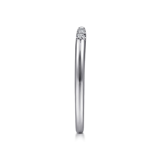 14K White Gold Open Diamond Tipped Stackable Ring angle 4