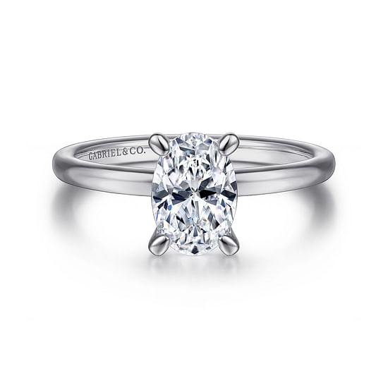 Gabriel - 14K White Gold Oval  Diamond Engagement Ring