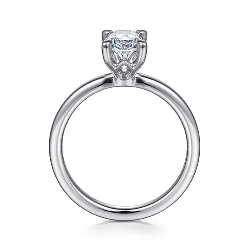 14K White Gold Oval  Diamond Engagement Ring