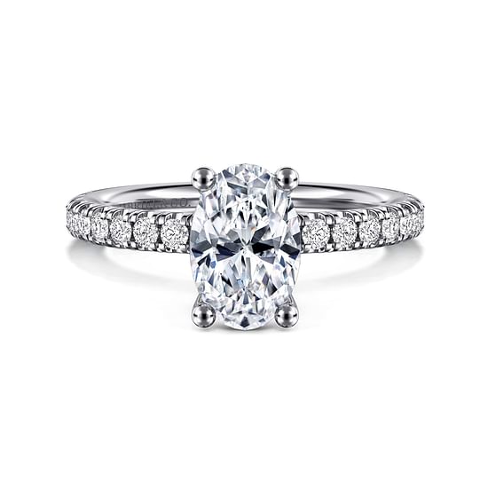 Gabriel - 14K White Gold Oval  Diamond Engagement Ring