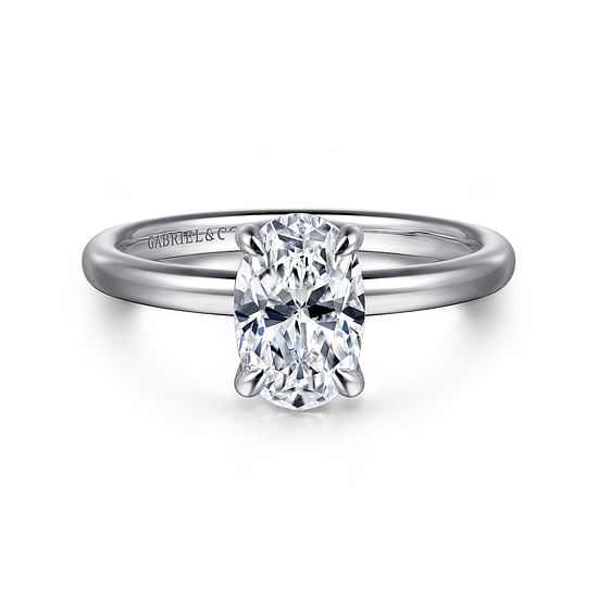 Gabriel - 14K White Gold Oval  Diamond Engagement Ring