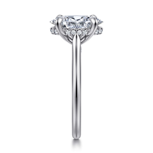 14K White Gold Oval  Diamond Engagement Ring