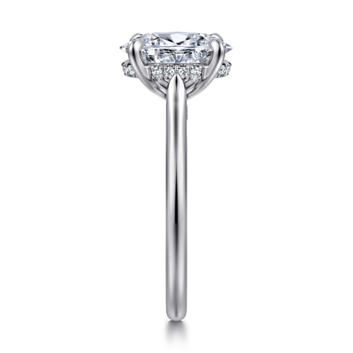 14K White Gold Oval  Diamond Engagement Ring