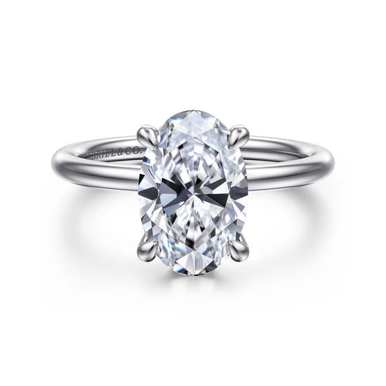 Gabriel - 14K White Gold Oval  Diamond Engagement Ring