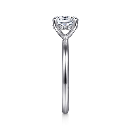14K White Gold Oval  Diamond Engagement Ring