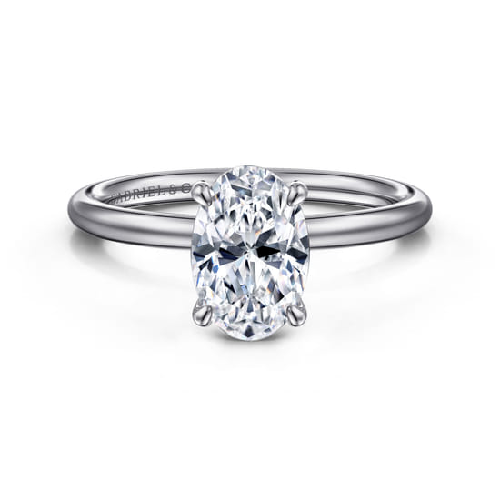 Gabriel - 14K White Gold Oval  Diamond Engagement Ring