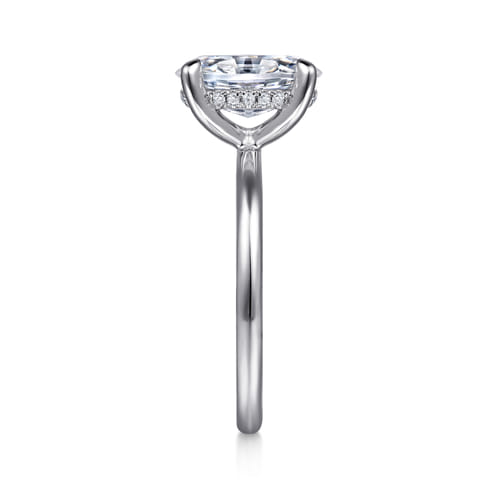 14K White Gold Oval  Diamond Engagement Ring