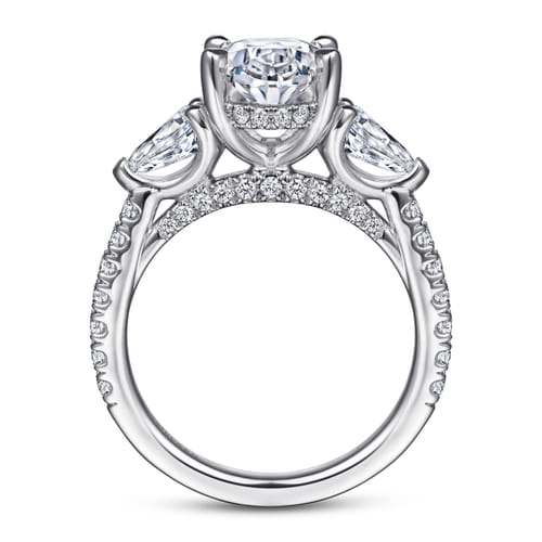 14K White Gold Oval 3 Stone Diamond Engagement Ring 14K White Gold Oval 3 Stone Diamond Engagement Ring