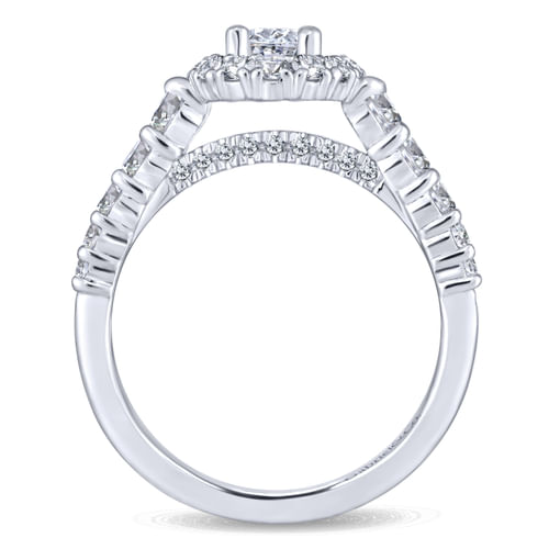 14K White Gold Oval Complete Diamond Engagement Ring