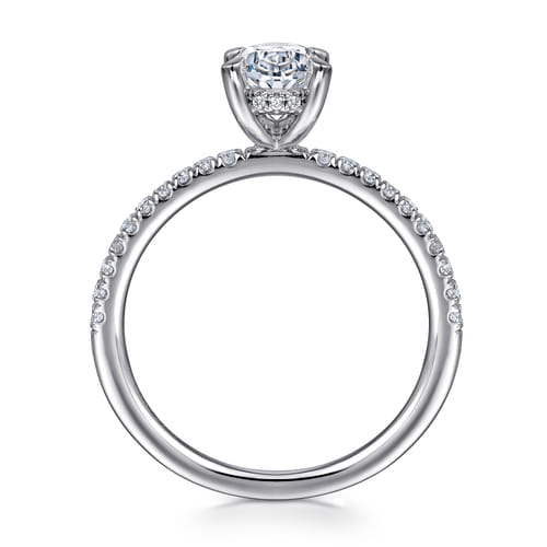 14K White Gold Oval Cut Diamond Engagement Ring 14K White Gold Oval Cut Diamond Engagement Ring