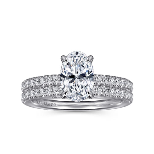 14K White Gold Oval Cut Diamond Engagement Ring 14K White Gold Oval Cut Diamond Engagement Ring