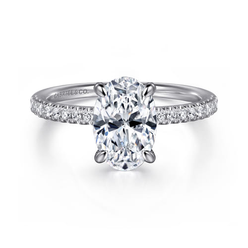 14K White Gold Oval Cut Diamond Engagement Ring 14K White Gold Oval Cut Diamond Engagement Ring
