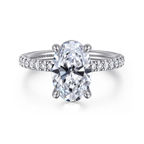 14K White Gold Oval Cut Diamond Engagement Ring 14K White Gold Oval Cut Diamond Engagement Ring