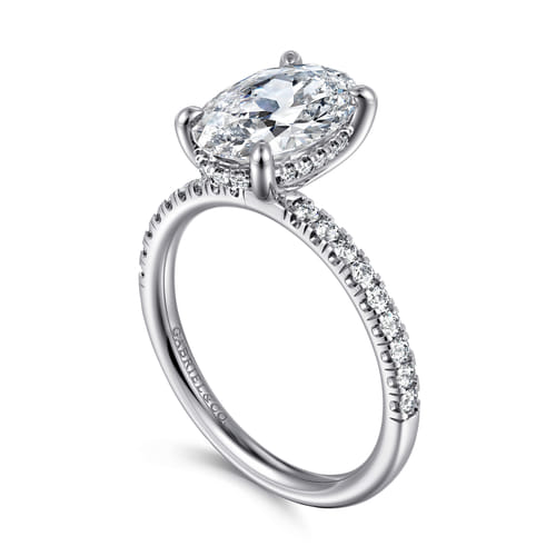 14K White Gold Oval Cut Diamond Engagement Ring 14K White Gold Oval Cut Diamond Engagement Ring