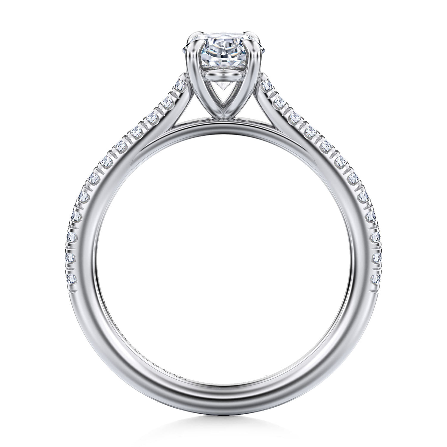 14K White Gold Oval Cut Diamond Engagement Ring