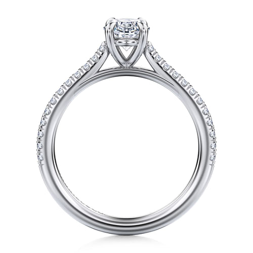 14K White Gold Oval Cut Diamond Engagement Ring
