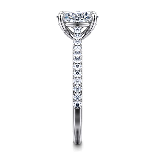14K White Gold Oval Cut Diamond Engagement Ring