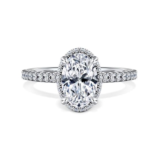 Gabriel - 14K White Gold Oval Cut Diamond Engagement Ring