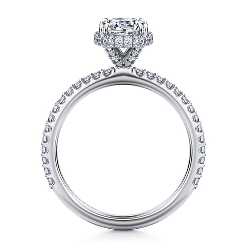 14K White Gold Oval Cut Diamond Engagement Ring