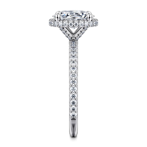 14K White Gold Oval Cut Diamond Engagement Ring