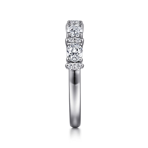 14K White Gold Oval Diamond Anniversary Band