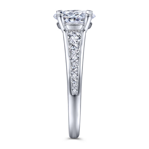 14K White Gold Oval Diamond Channel Set Engagement Ring