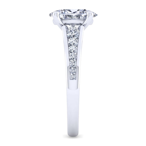 14K White Gold Oval Diamond Channel Set Engagement Ring
