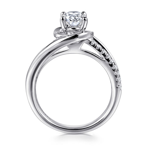 14K White Gold Oval Diamond Engagement Ring