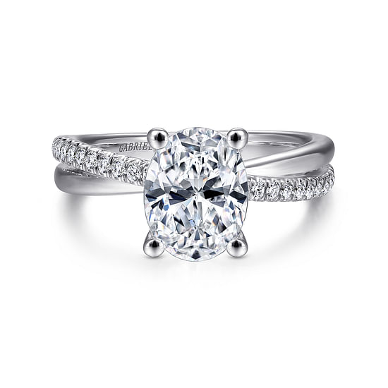 Gabriel - 14K White Gold Oval Diamond Engagement Ring