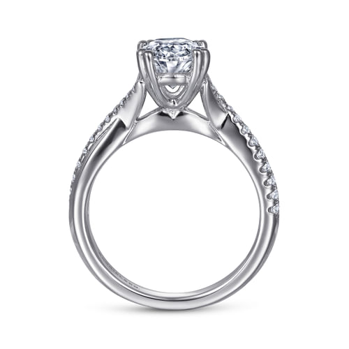 14K White Gold Oval Diamond Engagement Ring