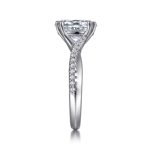 14K White Gold Oval Diamond Engagement Ring