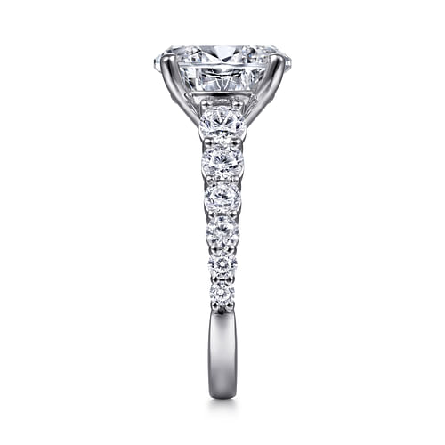 14K White Gold Oval Diamond Engagement Ring