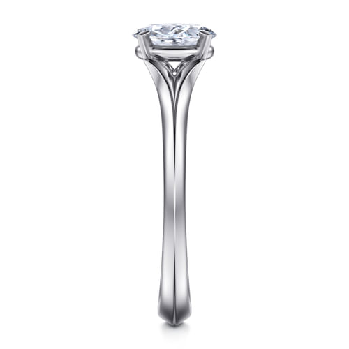 14K White Gold Oval Diamond Engagement Ring