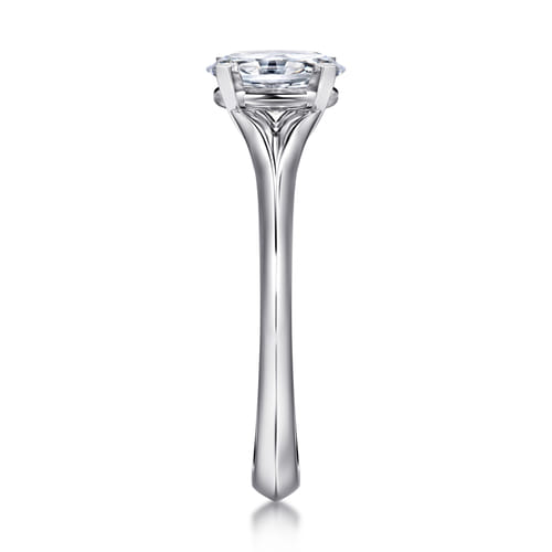 14K White Gold Oval Diamond Engagement Ring